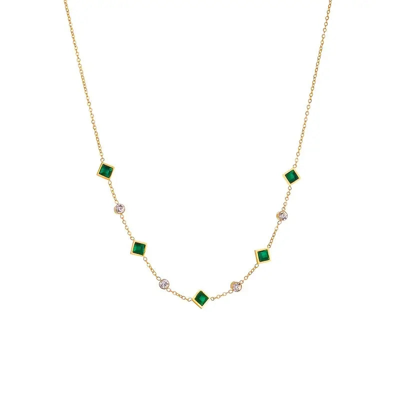 Elara – Emerald Square Necklace