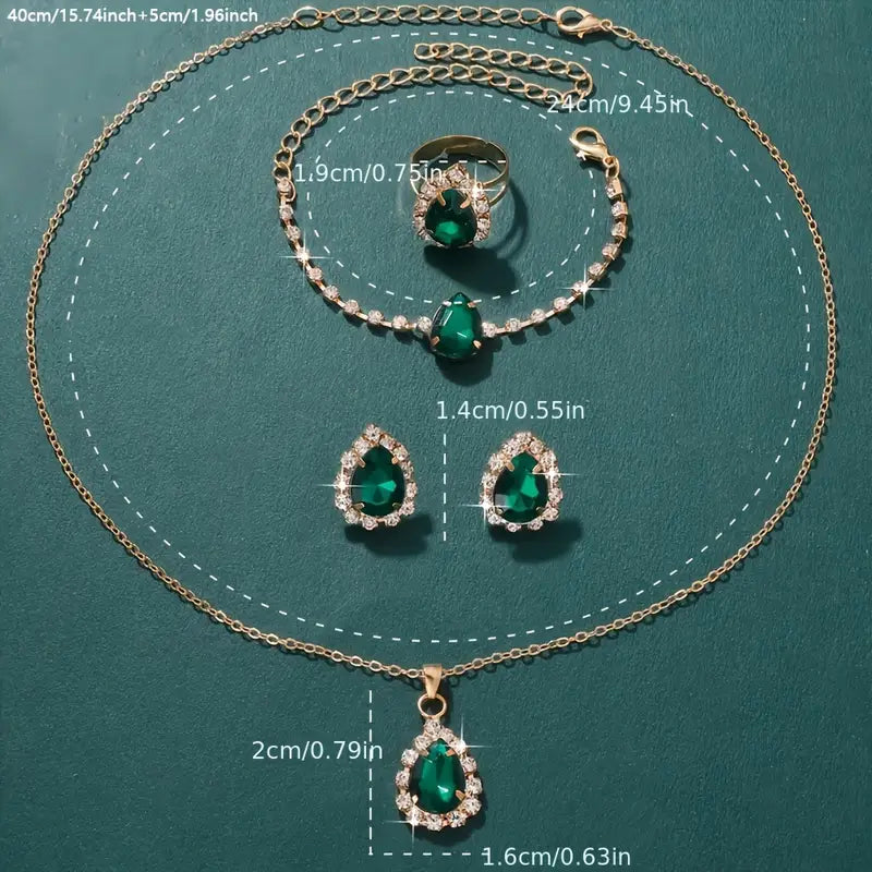 Helena – Emerald Gold Jewelry Set