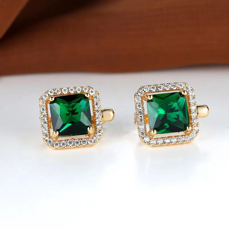 Marina – Emerald Square Earrings