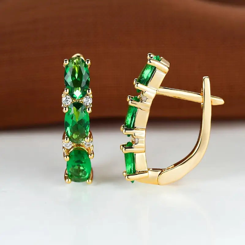 Celeste – Emerald Gold Armand Earrings