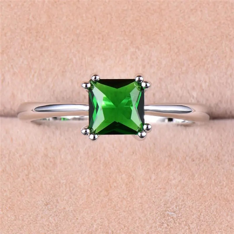 Maelis – Square-Cut Emerald Ring
