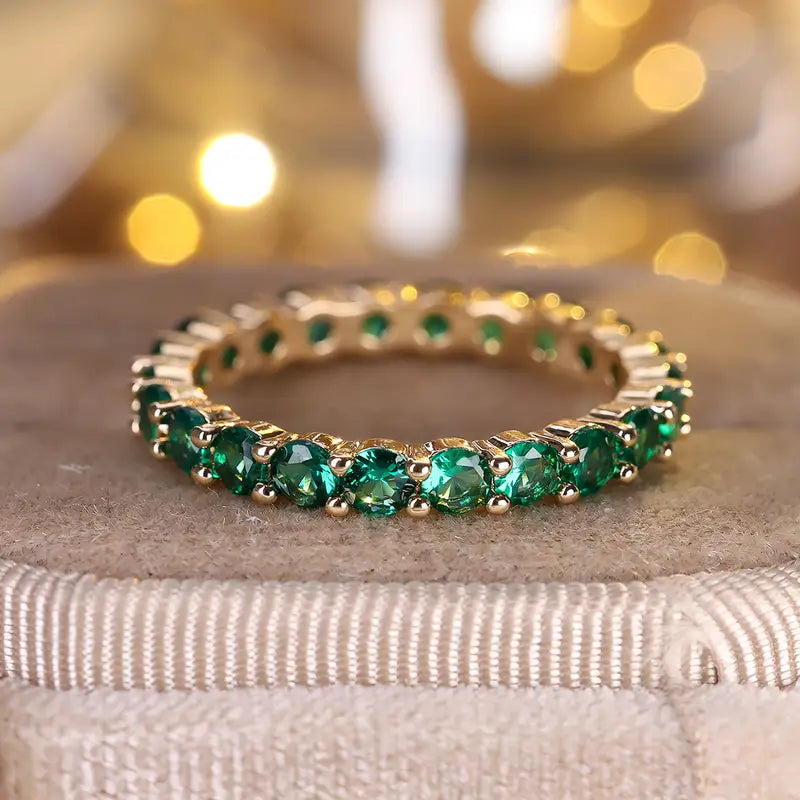 Dahlia – Emerald Eternity Ring