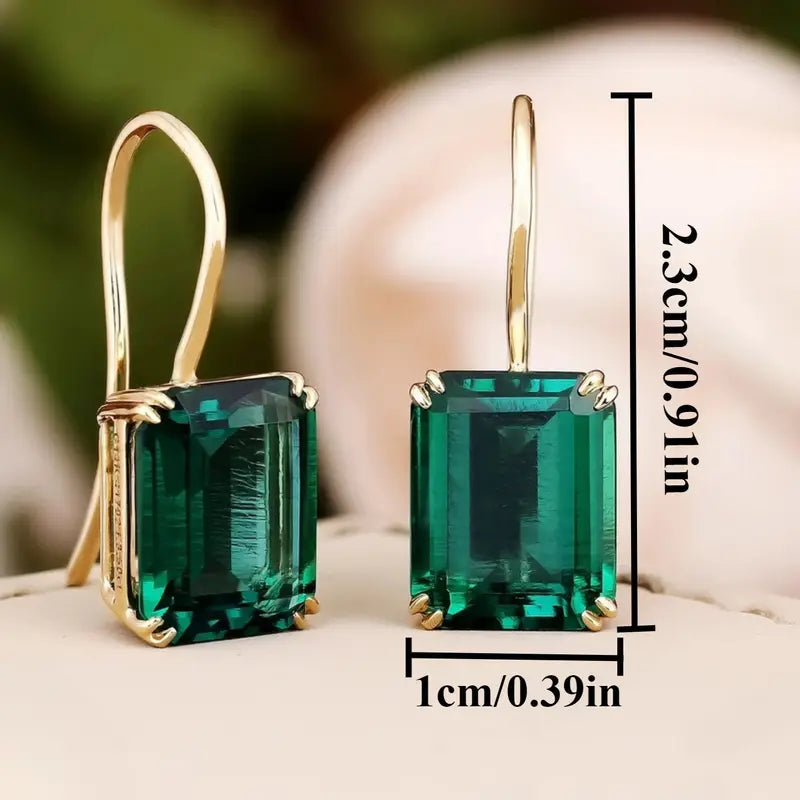 Talia – Emerald Gold Drop Earrings