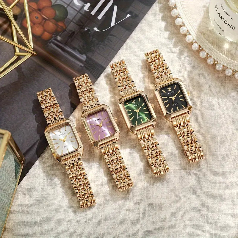 Ariana – Rectangular Gold Watch