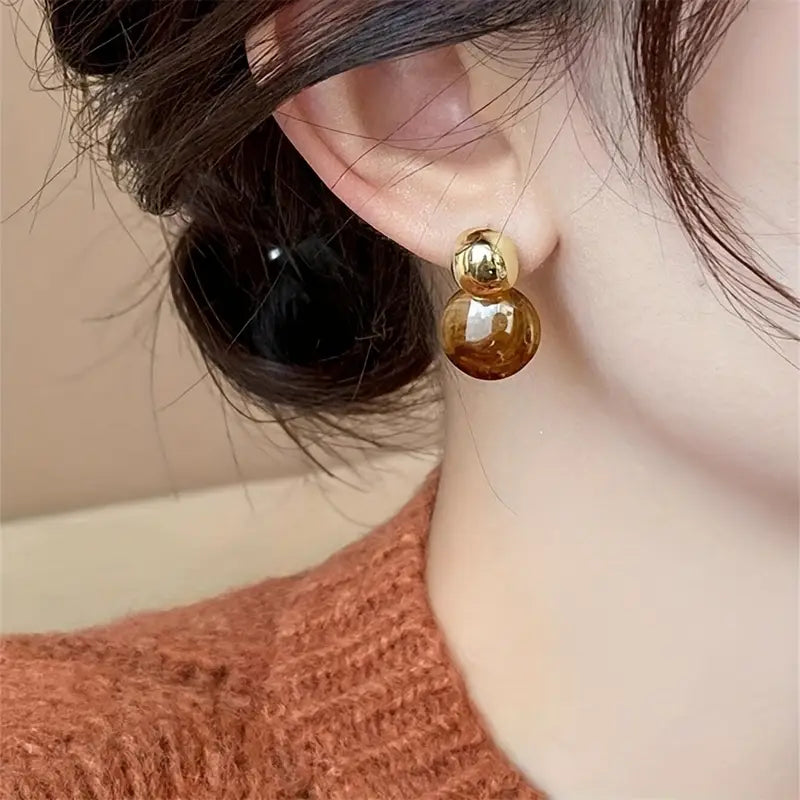 Aurora – Rounded Gold Earrings