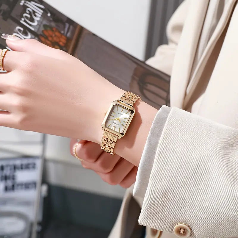 Ariana – Rectangular Gold Watch