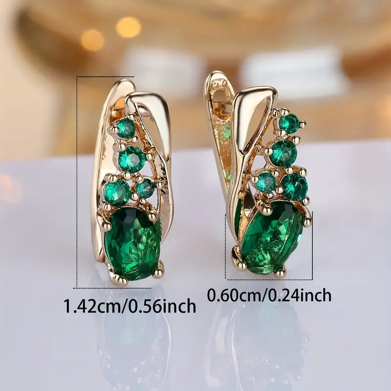 Althea – Emerald Cluster Hoop Earrings