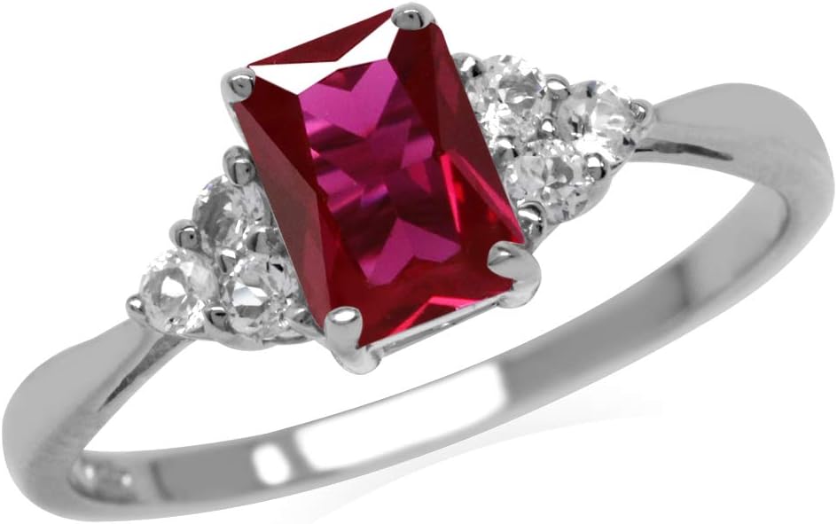 Selora – Octagon Cut Ruby White Gold Ring