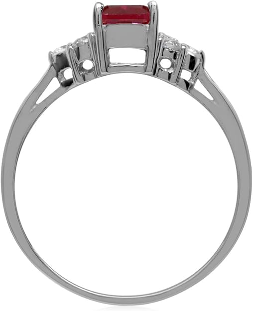 Selora – Octagon Cut Ruby White Gold Ring