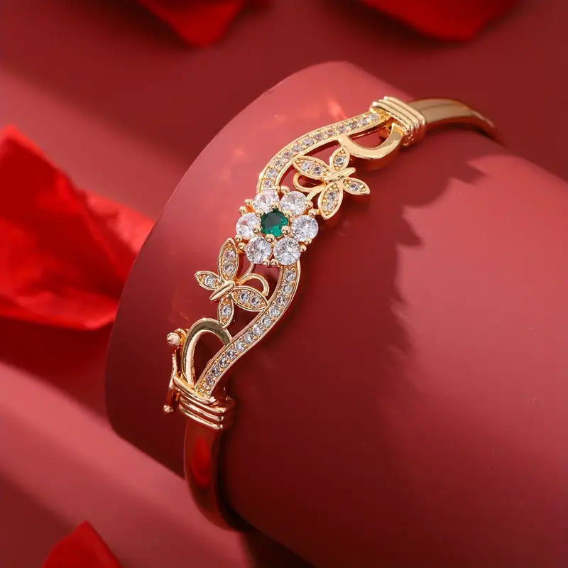 Keira – Emerald Floral Bracelet