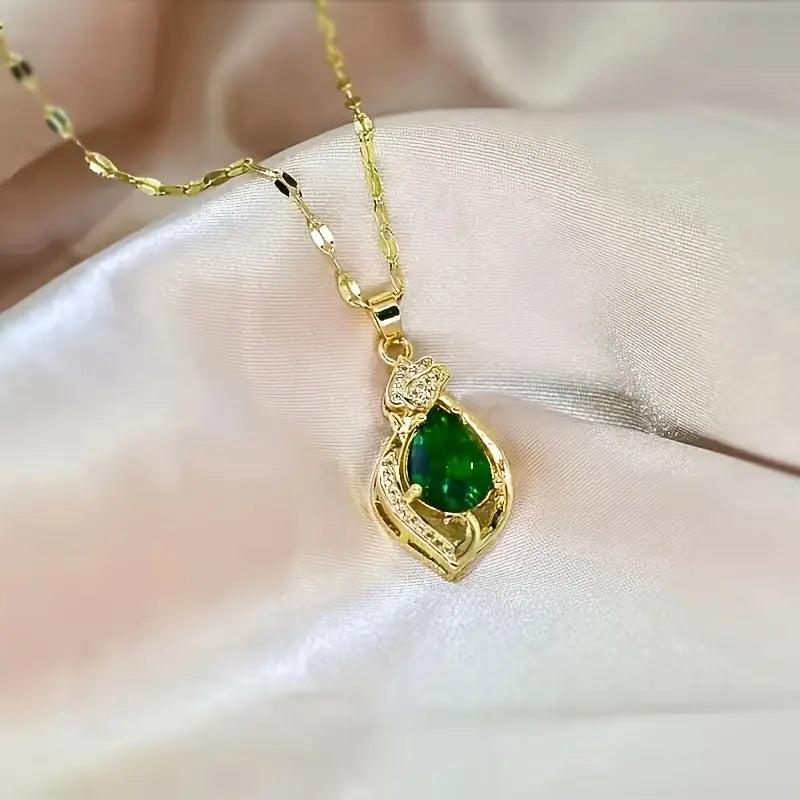 Liana – Emerald Gold Moretti Necklace