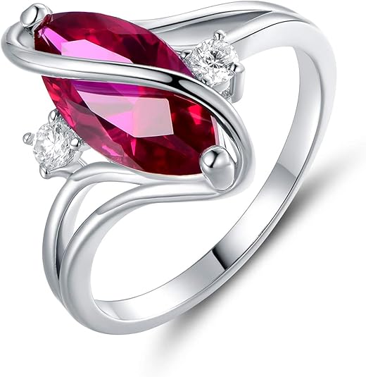 Marise – Ruby Marquise White Gold Ring