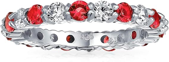 Arwenna – Ruby and White Stone White Gold Band Ring
