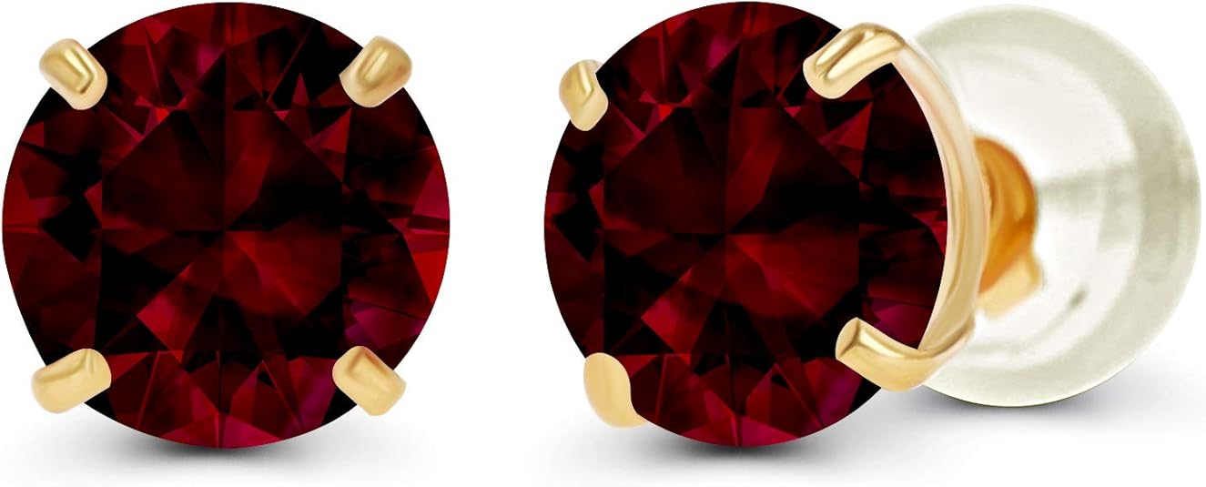 Lunelle – Ruby Gold Round Stud Earrings