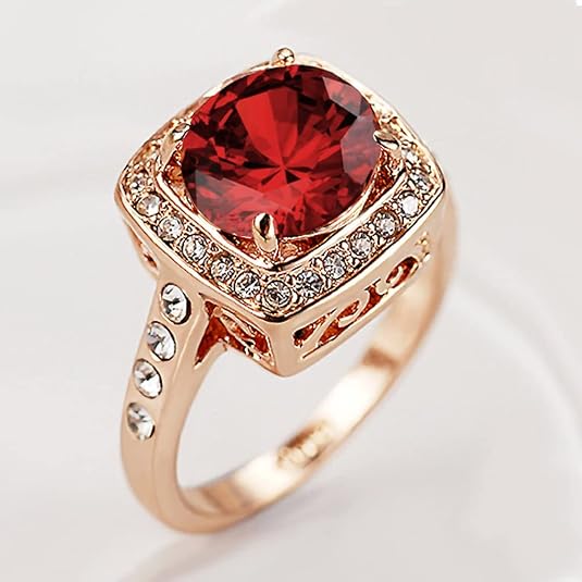 Melarise – Ruby Rose Gold Statement Ring