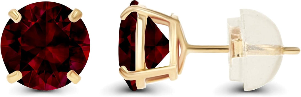 Lunelle – Ruby Gold Round Stud Earrings