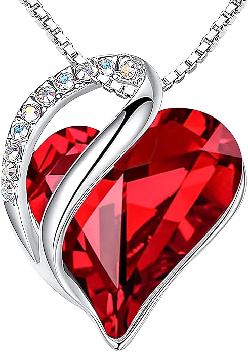 Heliana – Infinity Heart Ruby White Gold Necklace