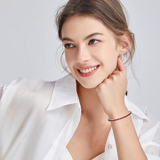 Valeria – Ruby White Gold Tennis Bracelet