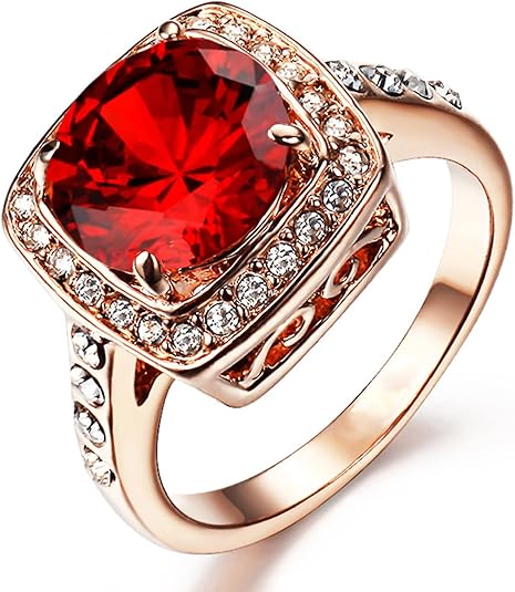 Melarise – Ruby Rose Gold Statement Ring