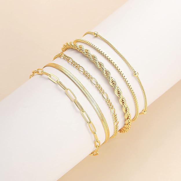 Isabella – Layered Gold Bracelet Set