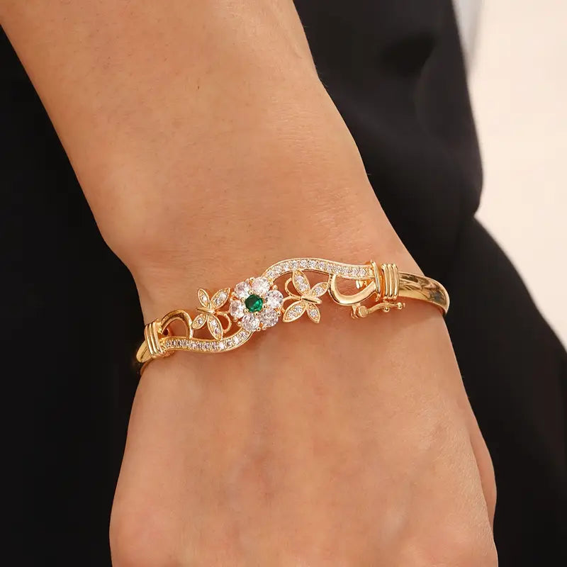 Keira – Emerald Floral Bracelet