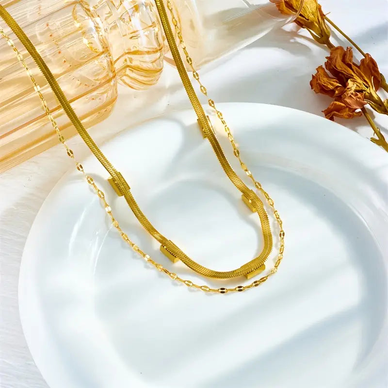 Valeria – Emerald Double Layer Necklace