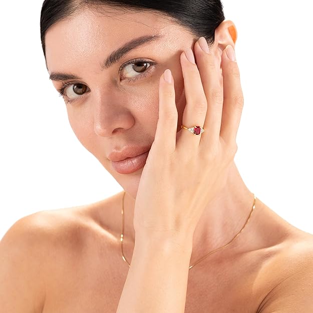 Selora – Octagon Cut Ruby White Gold Ring