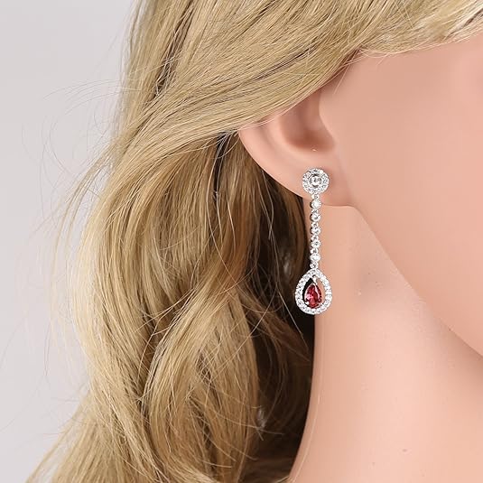 Elysia – Ruby Halo White Gold Jewelry Set