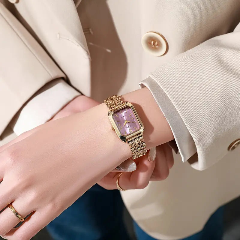 Ariana – Rectangular Gold Watch