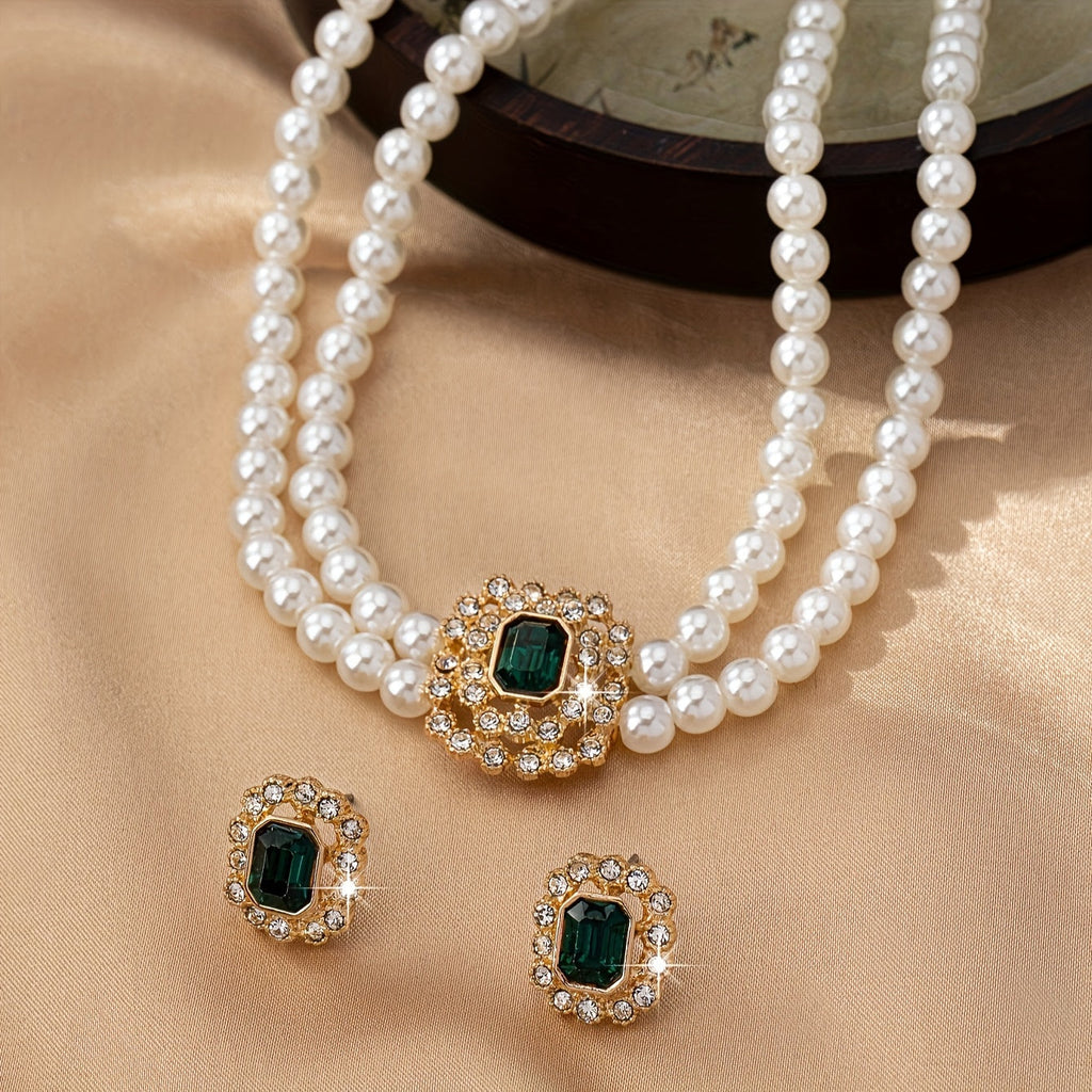 Alina – Emerald Pearl Jewelry Set