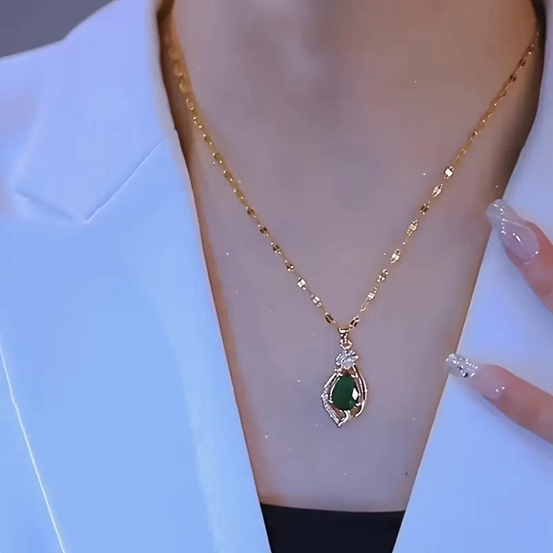 Liana – Emerald Gold Moretti Necklace