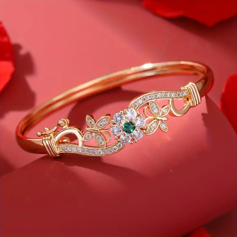 Keira – Emerald Floral Bracelet