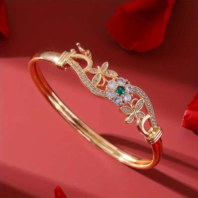 Keira – Emerald Floral Bracelet