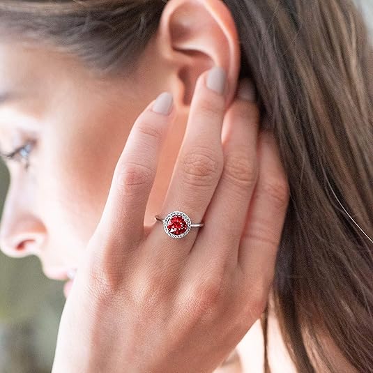 Isolde – Crimson Glow Ruby White Gold Promise Ring