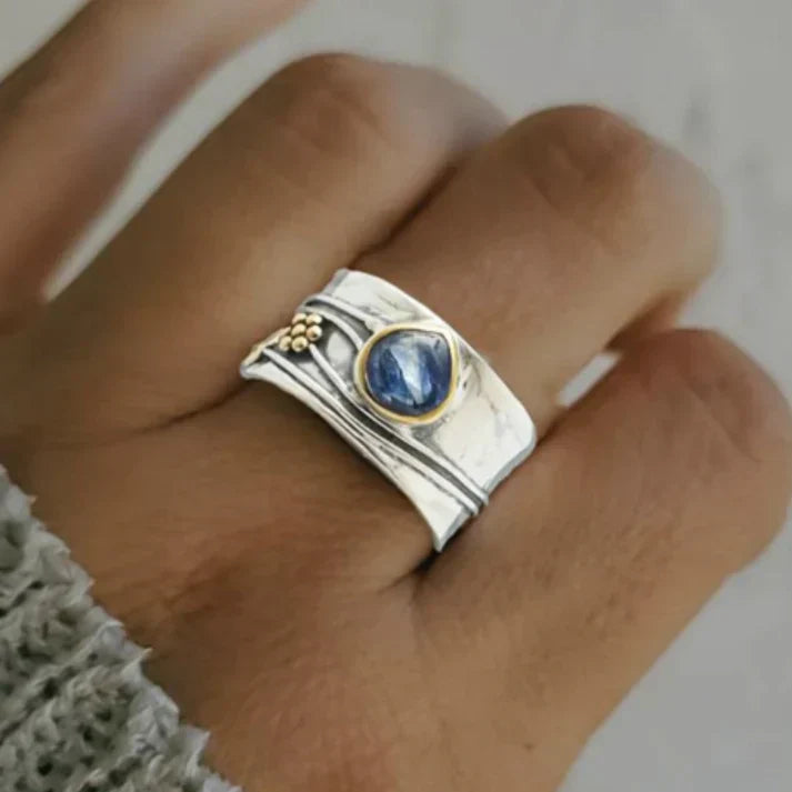 Celina – Rustic Blue Stone Ring