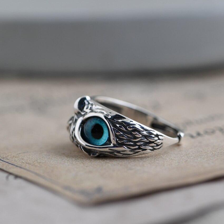 Maribel – Blue-Eyed Owl Statement Ring