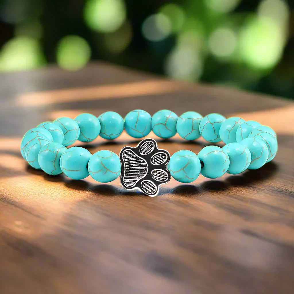 Lyra – Turquoise Paw Bead Bracelet