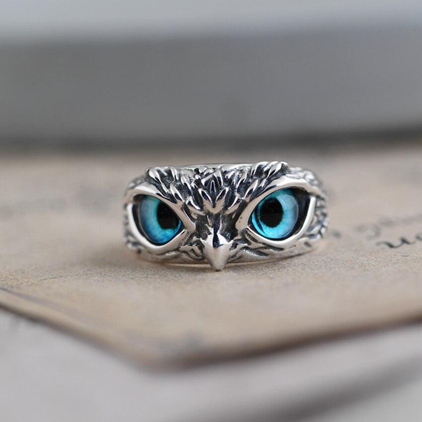 Maribel – Blue-Eyed Owl Statement Ring