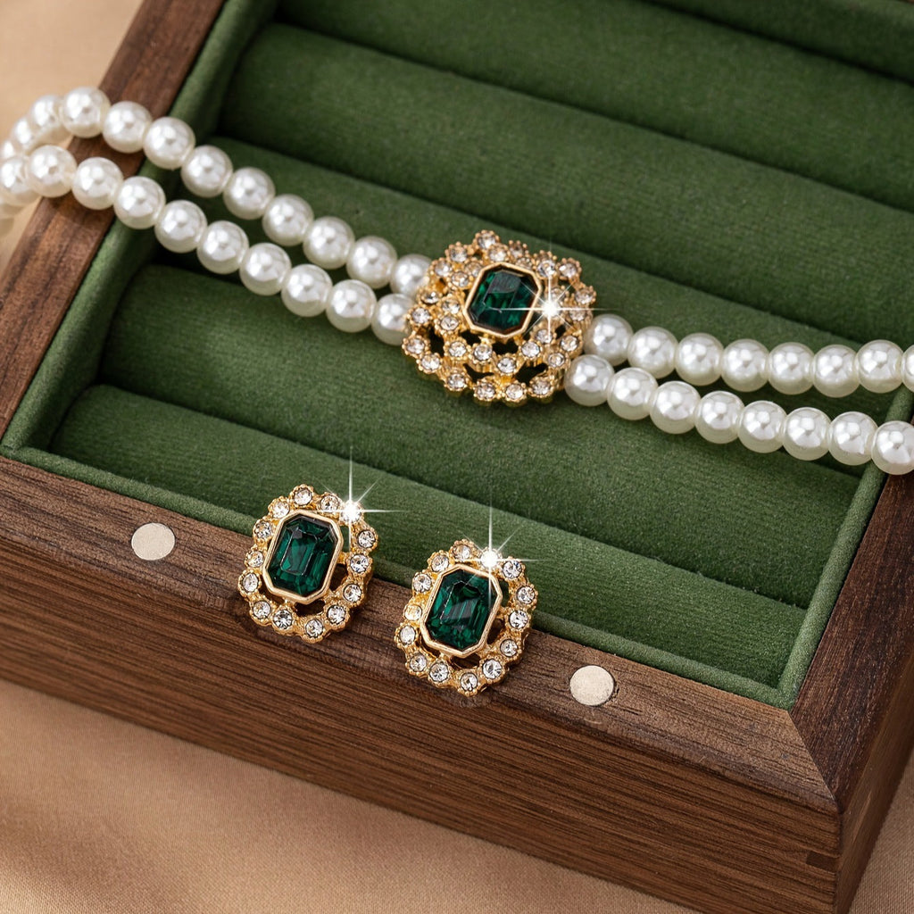 Alina – Emerald Pearl Jewelry Set