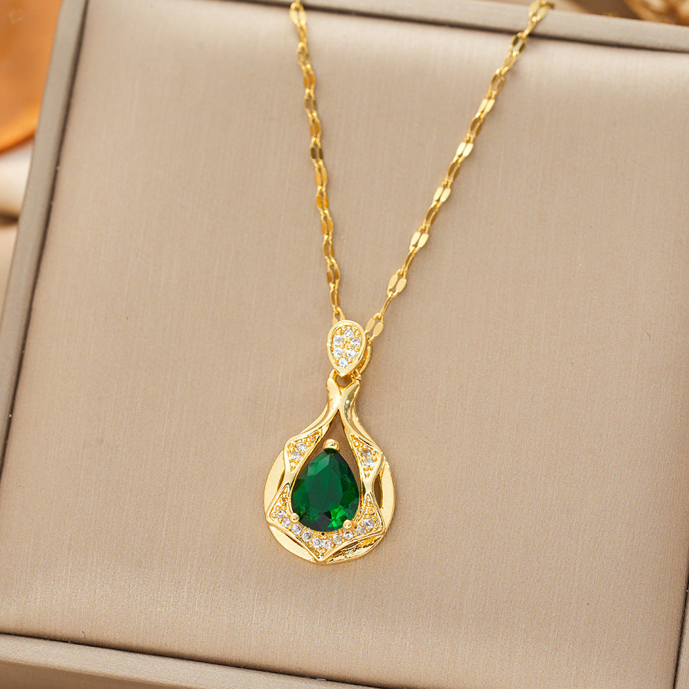 Liana – Emerald Gold Moretti Necklace