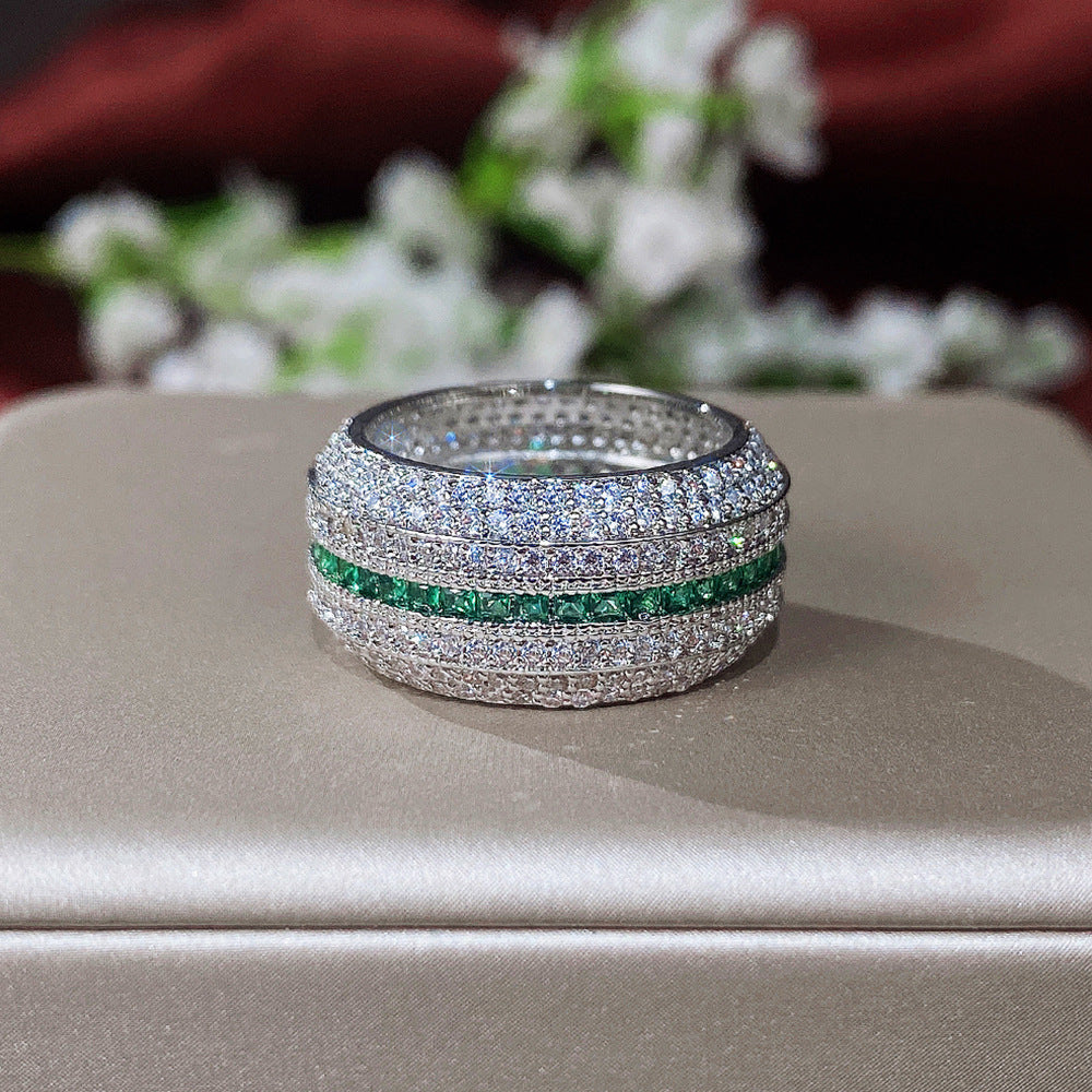 Dahlia – Emerald White Gold Statement Ring