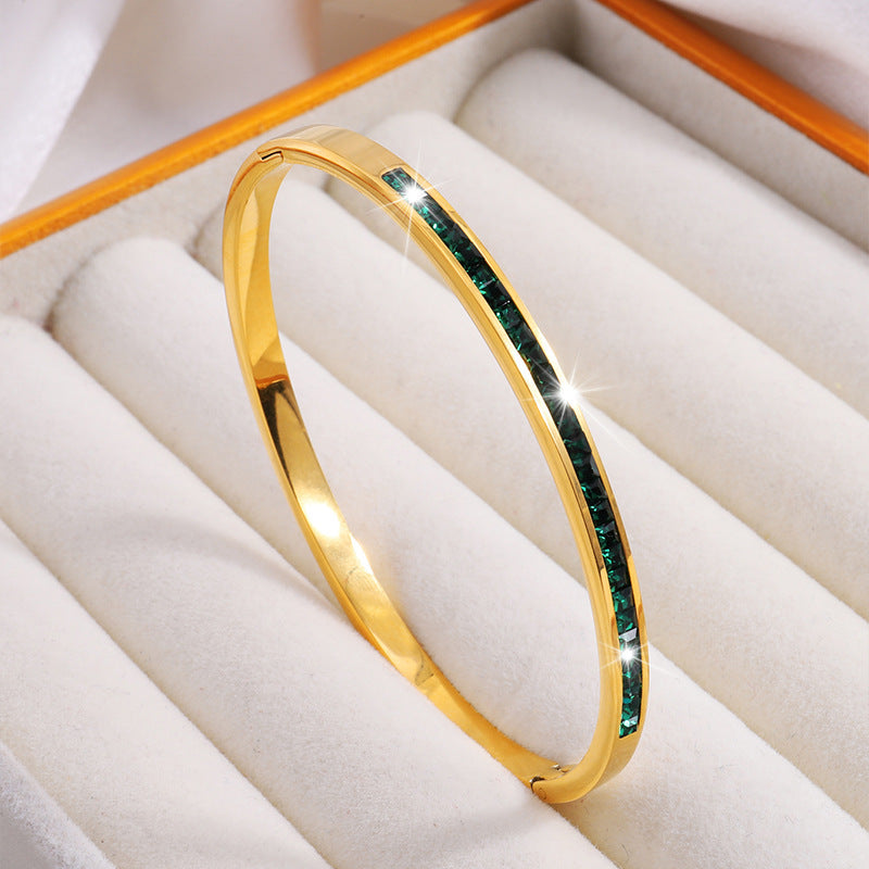 Alessia – Emerald Inlay Bangle