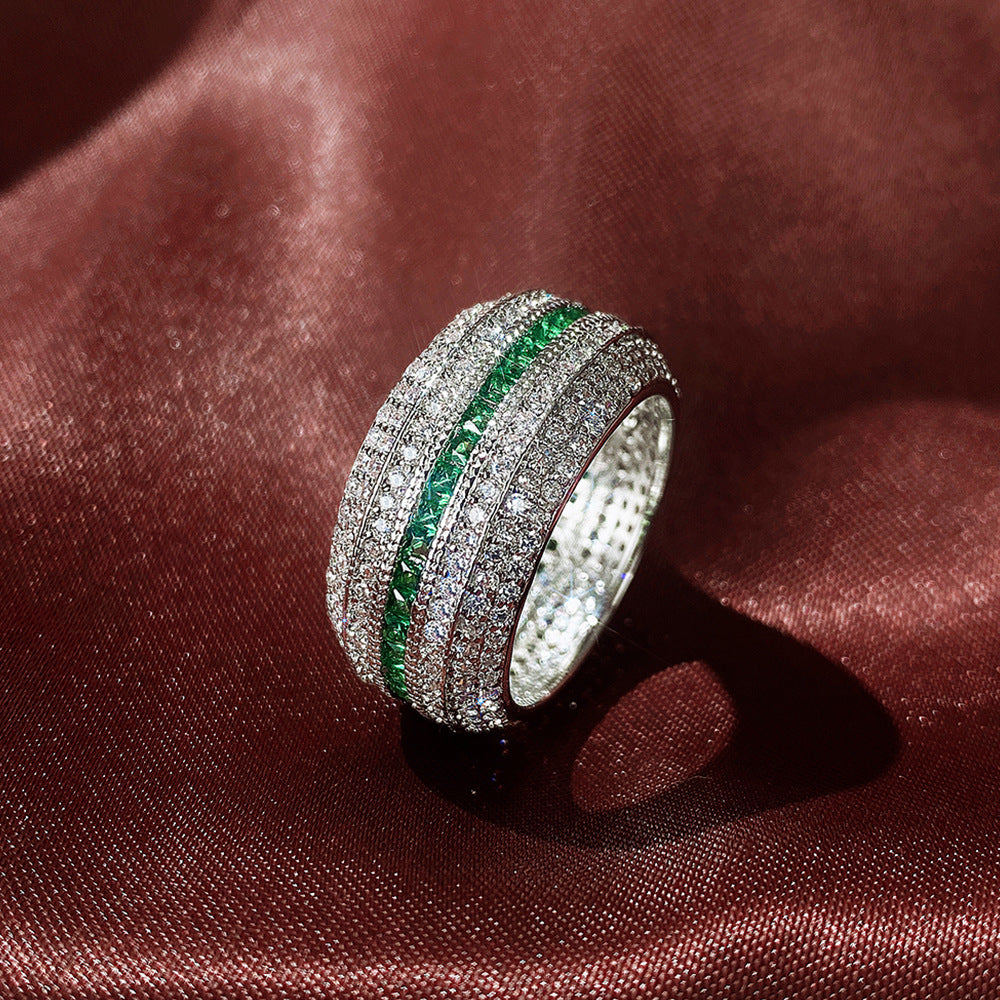 Dahlia – Emerald White Gold Statement Ring