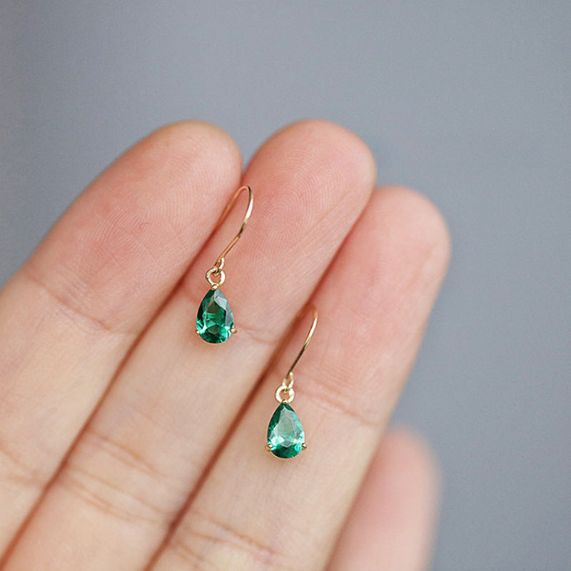 Sloane – Emerald Gold Drop Earrings
