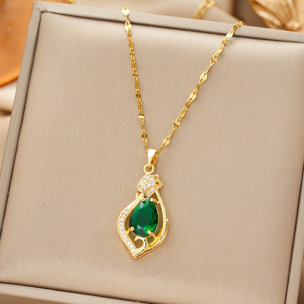Liana – Emerald Gold Moretti Necklace