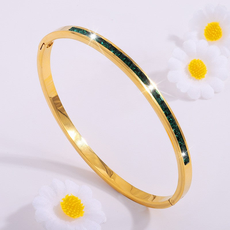Alessia – Emerald Inlay Bangle