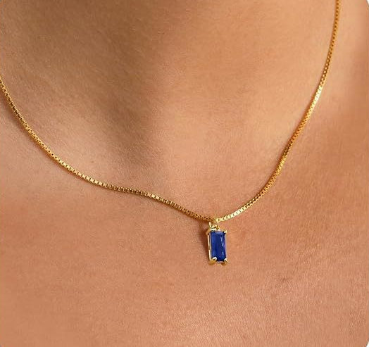 Taylor - Minimalist Sapphire Pendant Necklace