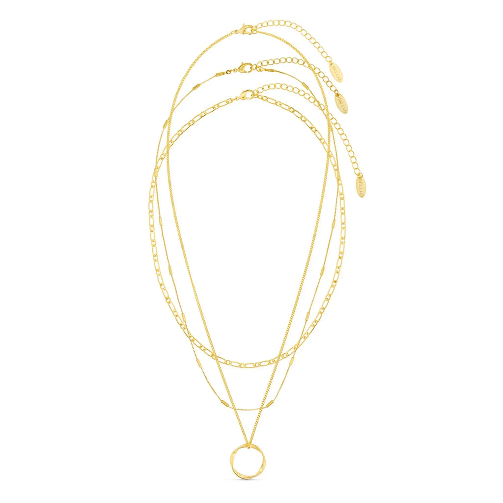 Celeste - Open Circle Three Row Necklace