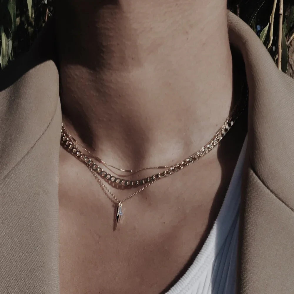 Mariana - Flat Link Curb Chain Necklace