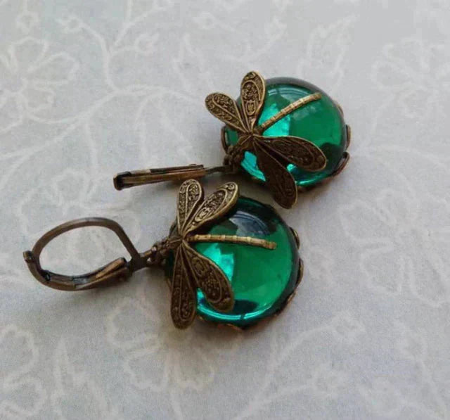 Daphne – Dragonfly Glass Earrings